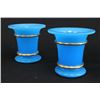 Image 2 : Pair of French Gilt Blue Glass Urns & Plate