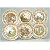 Image 1 : Six Paris porcelain porcelain plates painted with scenes from the fables of Jean de La Fontaine,...
