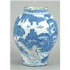 Image 1 : A Frankfurt fayence blue and white baluster vase, typically painted in the Transitional style wit...