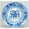 Image 1 : A Riley Drapers' Company dinner plate, printed in blue with the company's coat of arms with motto...