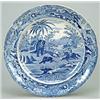 Image 1 : An "Oriental Sports" series dinner plate, printed in blue with a copy of Spode's "Death of the Be...
