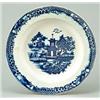 Image 1 : A Bovey Tracey Pagoda and Swan pattern dessert plate, printed in blue with the chinoiserie scene...