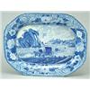 A Monk's Rock series meat dish attributed to Minton, printed in blue with the scene of Monk's Roc...