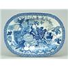 A Rogers Fruit and Flowers pattern meat dish, printed in blue with the still-life pattern and nar...