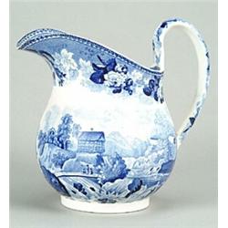 A Wedgwood Blue Rose Border series small wash ewer, with bulbous body and wide flaring spout, pri...