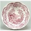 Image 1 : A Swansea "Swiss Villa" pattern fruit bowl, of moulded form on a pedestal foot, printed in mangan...