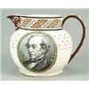 Image 1 : A Wedgwood jug commemorating the death of Benjamin Disraeli, of Dutch shape printed in black and...