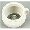 Image 1 : A small Belleek chamberpot commemorating Gladstone, the exterior moulded with bands of scrolls an...
