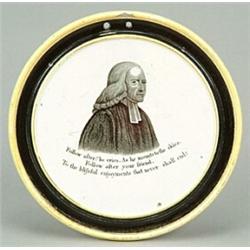 A circular wall plaque commemorating John Wesley, possibly by Dixon & Co. of Sunderland, printed...