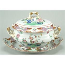 A Spode stone china soup tureen, cover and stand, in pattern number 2647 with Mosaic border and W...