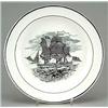 Image 1 : A black-printed ship plate "East Indiaman Taking a Pilot on Board", decorated with the titled vie...