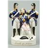 Image 1 : A 'Death of Nelson' group, the Admiral modelled slumped between two officers, partially coloured...