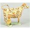 Image 1 : A pearlware cow creamer, typically modelled standing on a shaped base with attendant milkmaid mil...