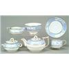Image 1 : A Spode porcelain lilac-ground solitaire tea service, pattern no. 2036, moulded in white relief w...