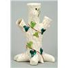 Image 1 : A Belleek First Period spill vase, modelled as a tree trunk with a spiral band of ivy, the latter...