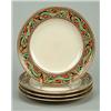 Image 1 : Four Belleek Third Period 'Celtic' pattern plates, the stylised pattern border reserved on a blac...