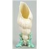 Image 1 : A Belleek Second Period 'Coral and Shell' vase, with pale yellow interior, the coral base painted...