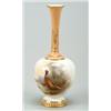 Image 1 : A Royal Worcester vase painted by Jas. Stinton, of globular form with a slender trumpet-shaped ne...