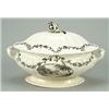 Image 1 : A Wedgwood 'Queens ware' Liverpool-printed oval tureen and cover, of two-handled gadrooned form,...