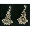 A pair of late 19th century diamond drop earrings, designed as tapering flower and leaf drops, se...
