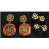 Image 1 : Three pairs of cufflinks, comprising; a pair of early 20th century gold, mother of pearl and blue...