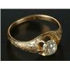 Image 1 : A Victorian gold and diamond solitaire gypsy ring, the old-cut stone approx. 0.57cts, claw set be...