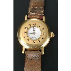 Vacheron & Constantin, a gentleman's Swiss 18ct gold half-hunter cased wristwatch, circa 1930, no...