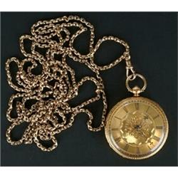 Wilson & Sons, Newcastle upon Tyne, a Victorian 18ct gold open face pocket watch, circa 1865, no....