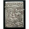 Image 1 : A late Victorian embossed silver card case, the front depicting a minstrel serenading two ladies...