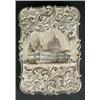 Image 1 : A Victorian silver 'castle top' card case of shaped outline, chased with a view of St Pauls Cathe...