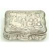 Image 1 : A Continental table snuff box, of shaped rectangular bombe form and embossed with panels of figur...