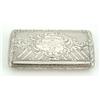Image 1 : A Victorian silver oblong snuff box with flush hinged cover engine turned and engraved with folia...