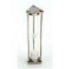 Image 1 : A George III egg timer in a triangular frame engraved with a crest, London 1800 by Thomas Phipps...