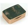 Image 1 : A 19th century gold and moss agate oblong vinaigrette, engine turned with a moss agate cover and...