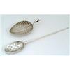 Image 1 : A George III leaf shaped caddy spoon, Birmingham 1797 by Joseph Taylor, and a late George II mote...