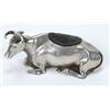 Image 1 : An early Victorian pin cushion in the form of a recumbent cow, Sheffield 1847 by Hawkesworth, Eyr...
