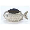 Image 1 : A pin cushion in the form of a fish, Rd.53100, Chester 1909 by Sampson Mordan & Co, 4.5cm (1.75 i...