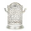 Image 1 : A pierced syphon stand with a shaped moulded rim, two handles on a spreading base, Sheffield 1903...