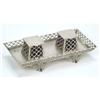 Image 1 : A rectangular inkstand with a shaped gallery and two ink well frames pierced with quatrefoils on...