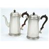 Image 1 : A coffee pot and hot milk jug, each with straight tapering sides and tucked under foot and compos...