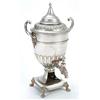 Image 1 : A 19th century vase shaped tea urn part fluted with nulled borders, a mounded girdle, two beaded...