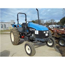 FORD TS110 FARM TRACTOR, S/N 117166B, PTO HITCH, 3 REMOTES, ROLL BAR, 18.4X30 TIRES, METER READING 3