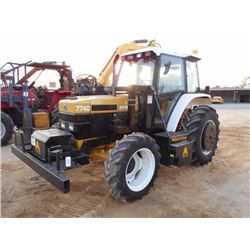 NEW HOLLAND 7740 MFWD BOOM MOWER, S/N 086472B, 3 PTH, PTO, 2 HYD REMOTES, ECAB W/AIR, ALAMO MACHETE 
