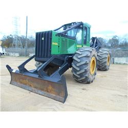 JOHN DEERE 848H GRAPPLE SKIDDER, S/N 615261 (08 YR) DUAL ARCH, ECAB W/AIR