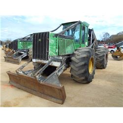 JOHN DEERE 648H GRAPPLE SKIDDER, S/N 617974 (08 YR) DUAL ARCH, WINCH, ECAB W/AIR, 30.5L32 TIRES, MET