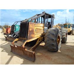 JOHN DEERE 648D GRAPPLE SKIDDER, S/N 3330, SINGLE ARCH, WINCH, CANOPY, METER READING 23,731 HOURS