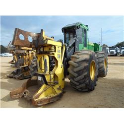 JOHN DEERE 843K FELLER BUNCHER, S/N 650818 (13 YR) FD22B SAW HEAD, ECAB W/AIR, 30.5X32 TIRES, METER 