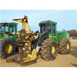 JOHN DEERE 843J FELLER BUNCHER, S/N 770055 (06 YR) JD FD 22B SAW HEAD, ECAB W/AIR, 28-26L TIRES, MET