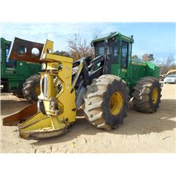 JOHN DEERE 643K FELLER BUNCHER, S/N 642474 (12 YR) FD45 SAW HEAD, ECAB W /AIR, 28L-26 TIRES, METER R