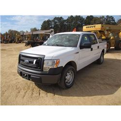 2013 FORD F150 XL CREW CAB PICKUP, S/N 1FTEW1CM4DFA85677, GAS ENG, A/T, ODOMETER READING 72,829 MILE